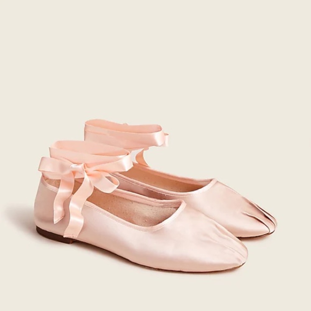ISO pink pleated satin ballet flats